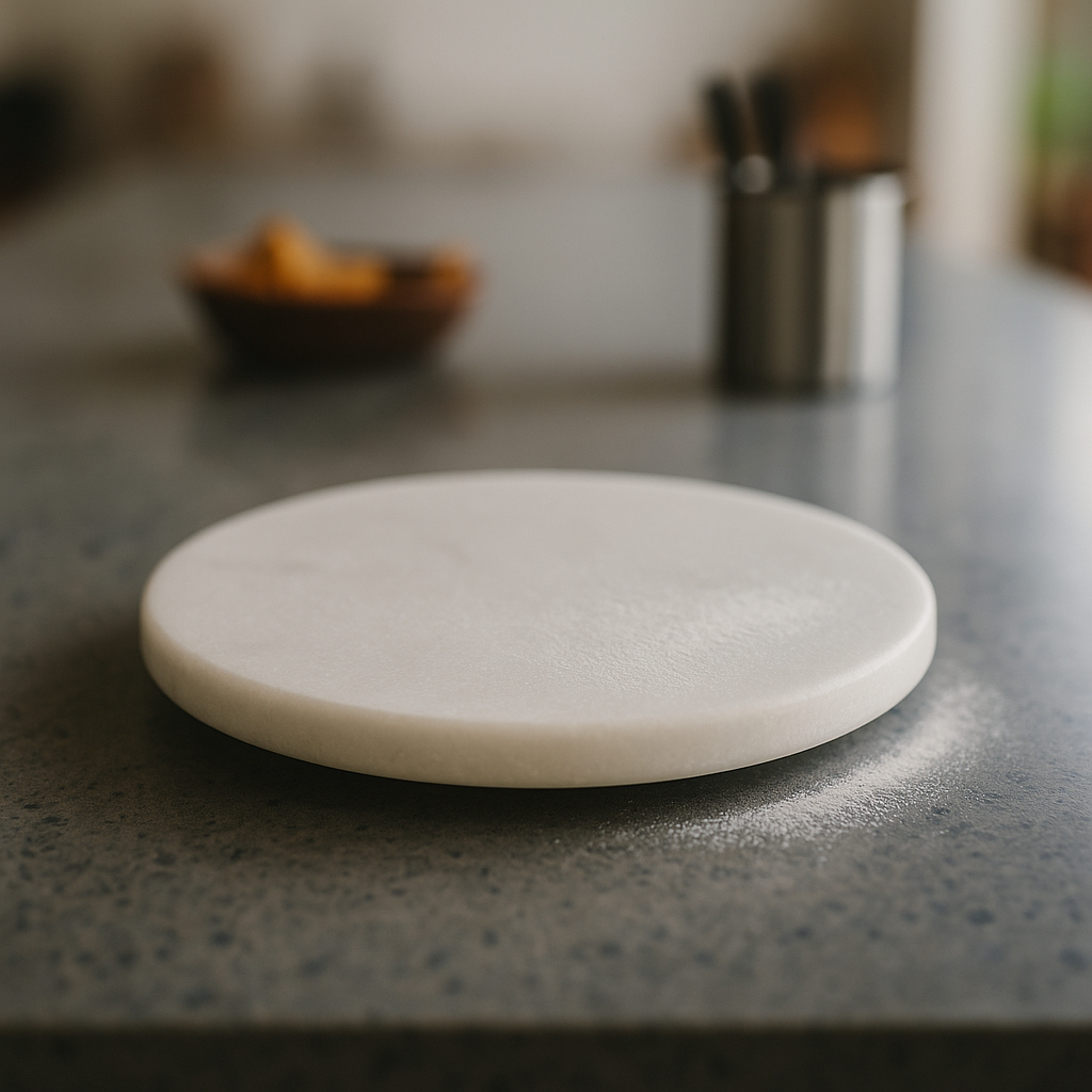 White Marble Chakla – Handcrafted Roti Board