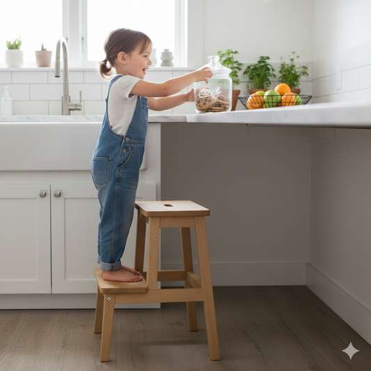 Two Step Wooden Stool